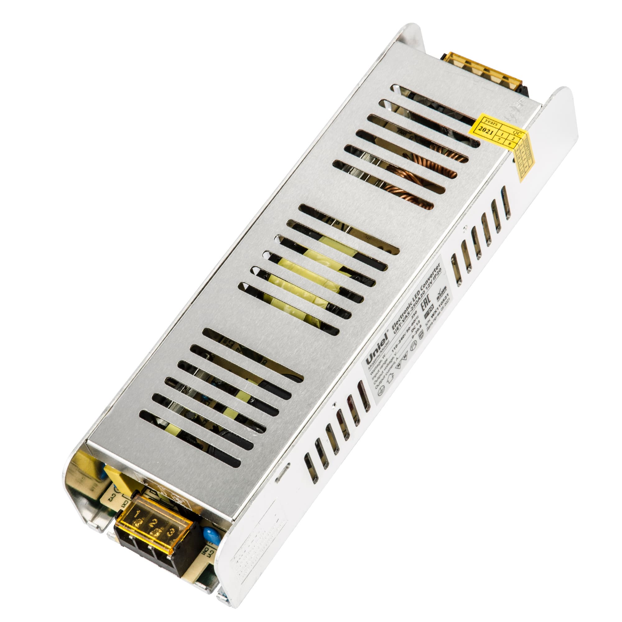 Блок питания 250Вт 12В Металлический корпус UET-VAS-250A20 12V IP20