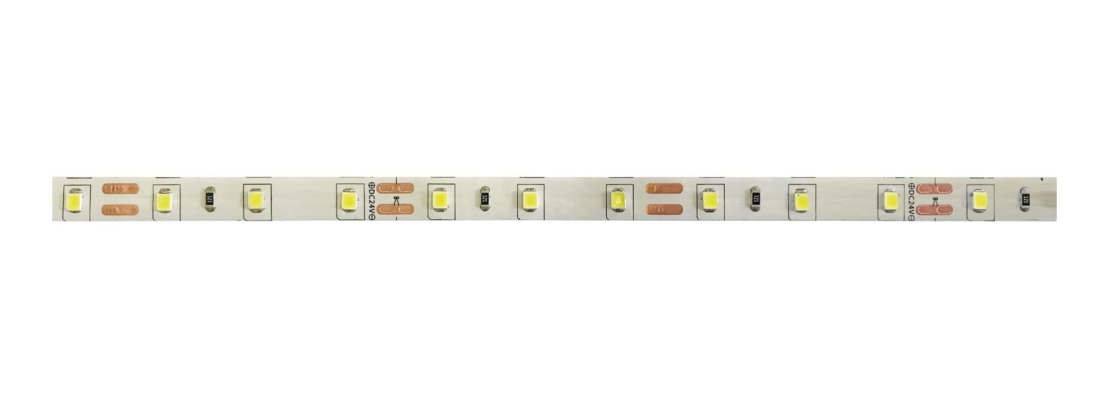 Лента светодиодная 18Вт/м 24В 3000K  теплый белый IP20 168LED/м5м
