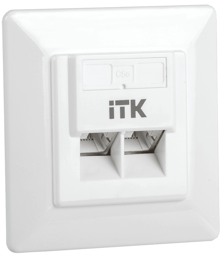 Розетка информационная внутренняя RJ45 кат. 5Е FTP 2 порта