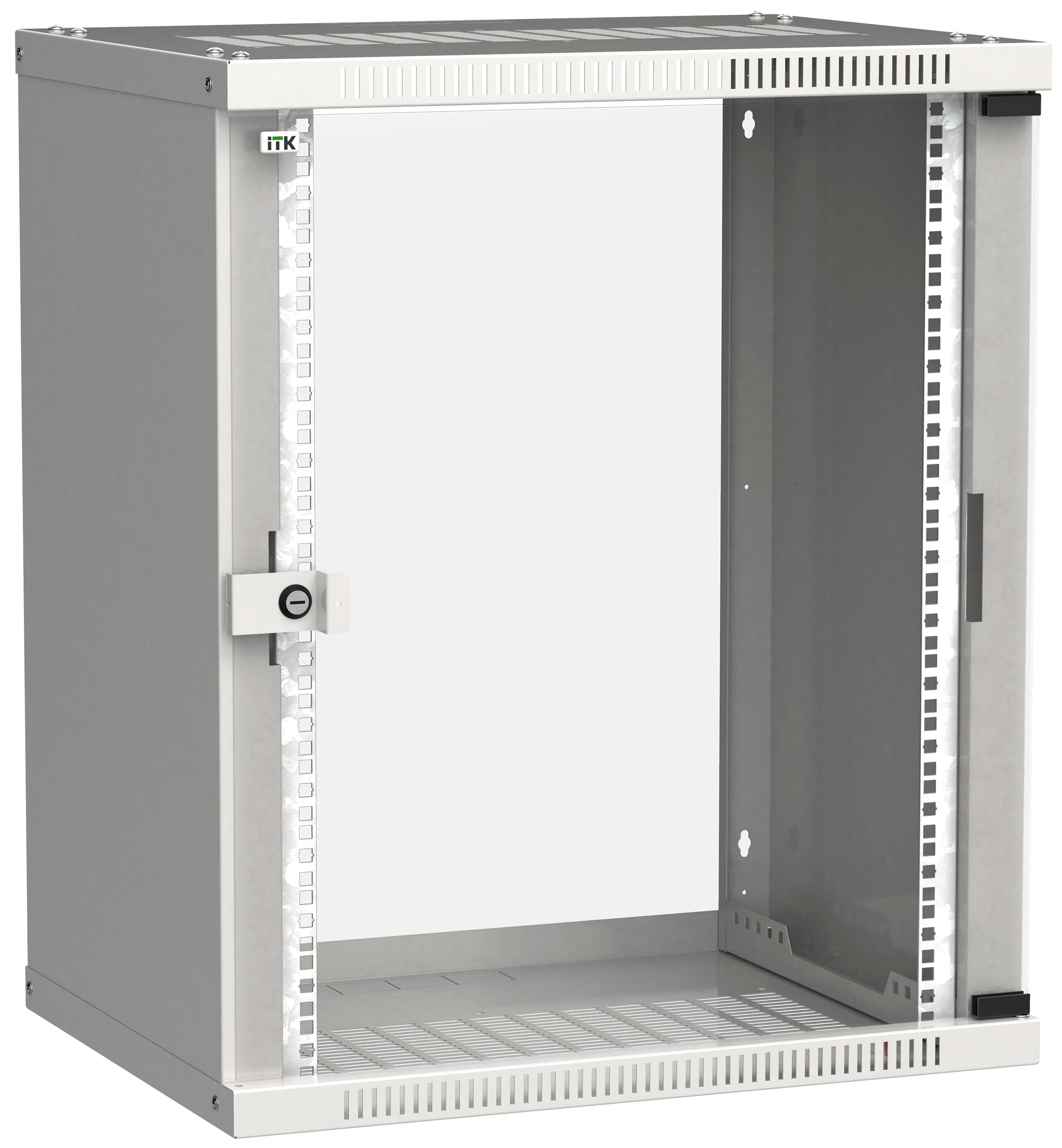 Шкаф LINEA WE 15U 600x450мм дверь стекло серый