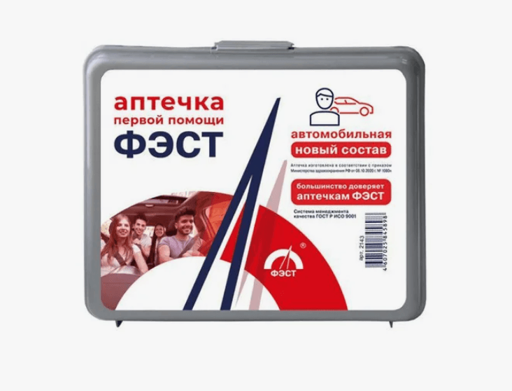 "Аптечка для оказания первой помощи с применением медицинских изделий пострадавшим в дорожно-транспортных происшествиях (автомобильная) ""ФЭСТ"" (приказ 260н)(футляр 2ПБ) "