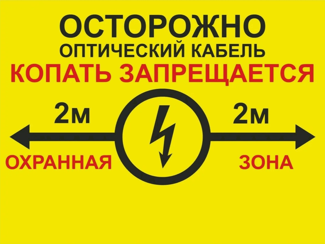 Знак Копать запрещается (пластик 400х300 мм)