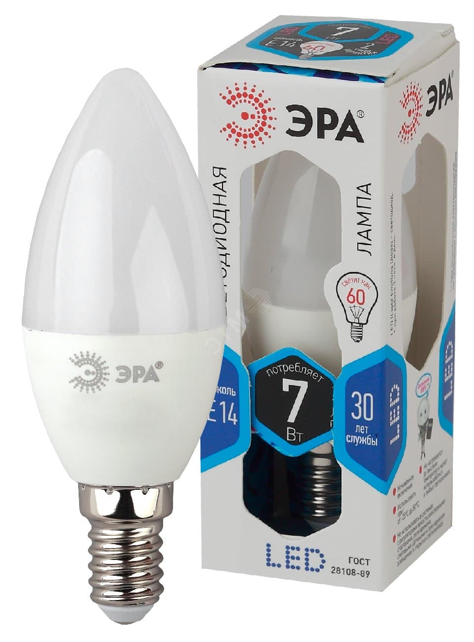 Лампа светодиодная LED 7 Вт 560Лм 4000К свеча нейтральный E14 170-265В LED B35-7W-840-E14 Standart