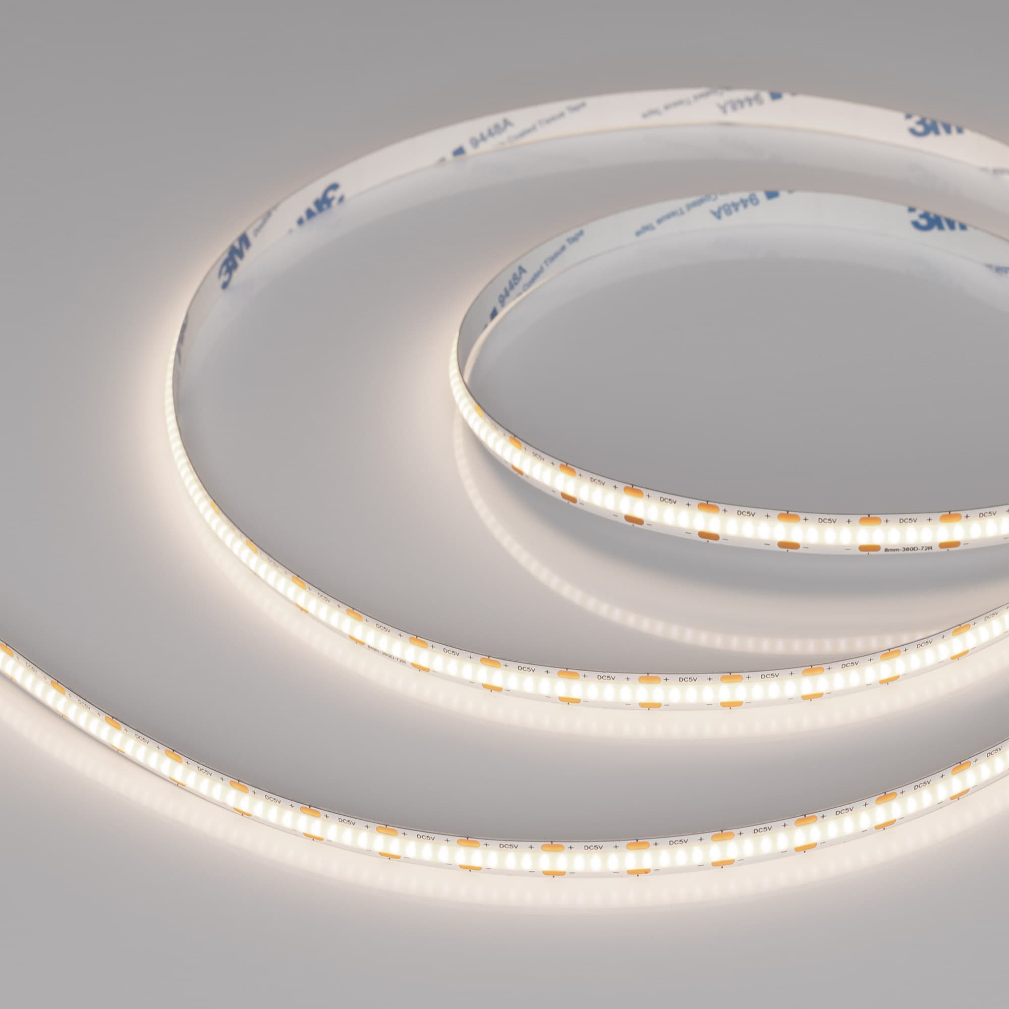 Лента светодиодная 5 Вт/м 5В IP20 4000K 360LED/м COB-X360-8mm CSP 5 м