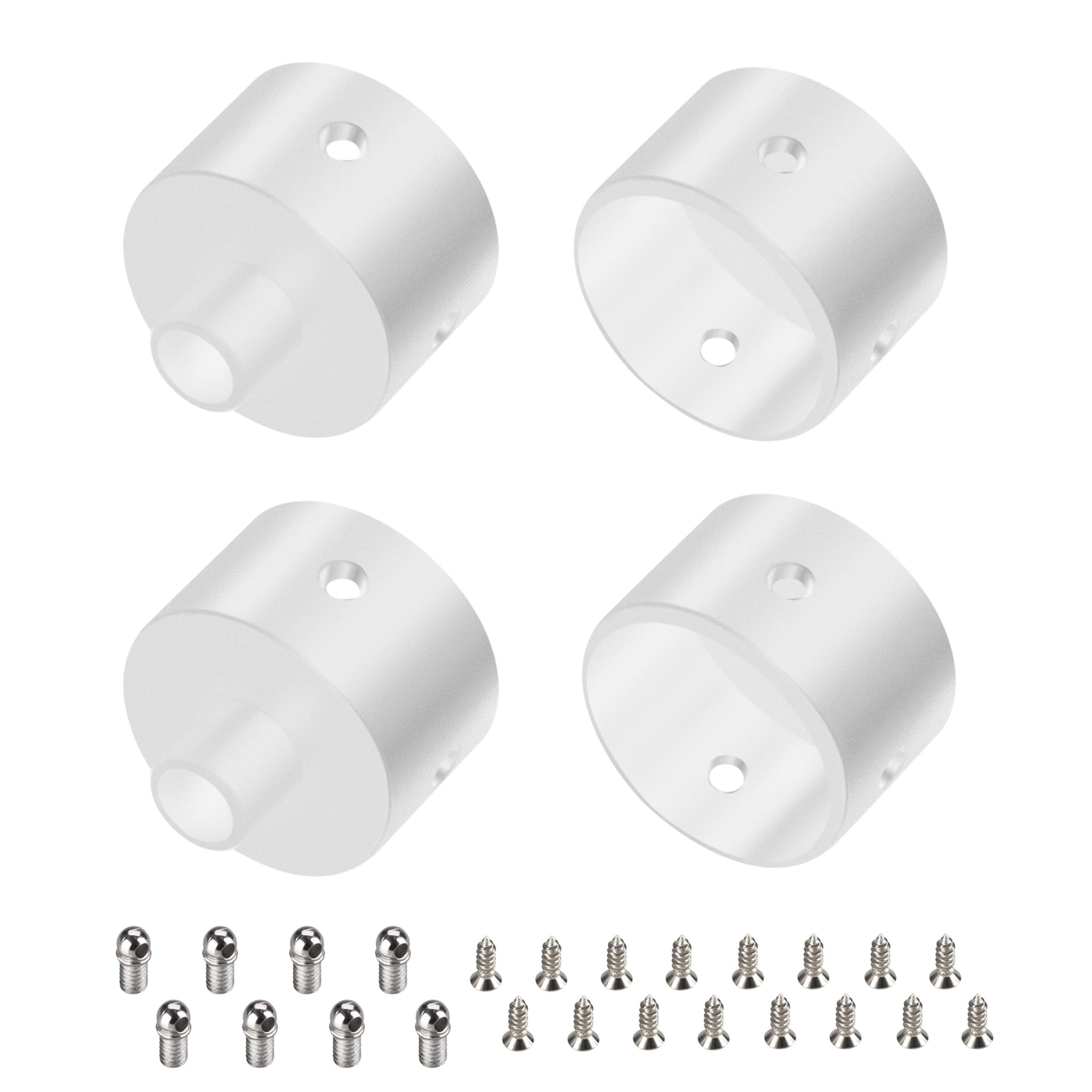 Заглушка WPH-FLEX-D22-360deg WHITE ALU с отверстием (ARL, металл)