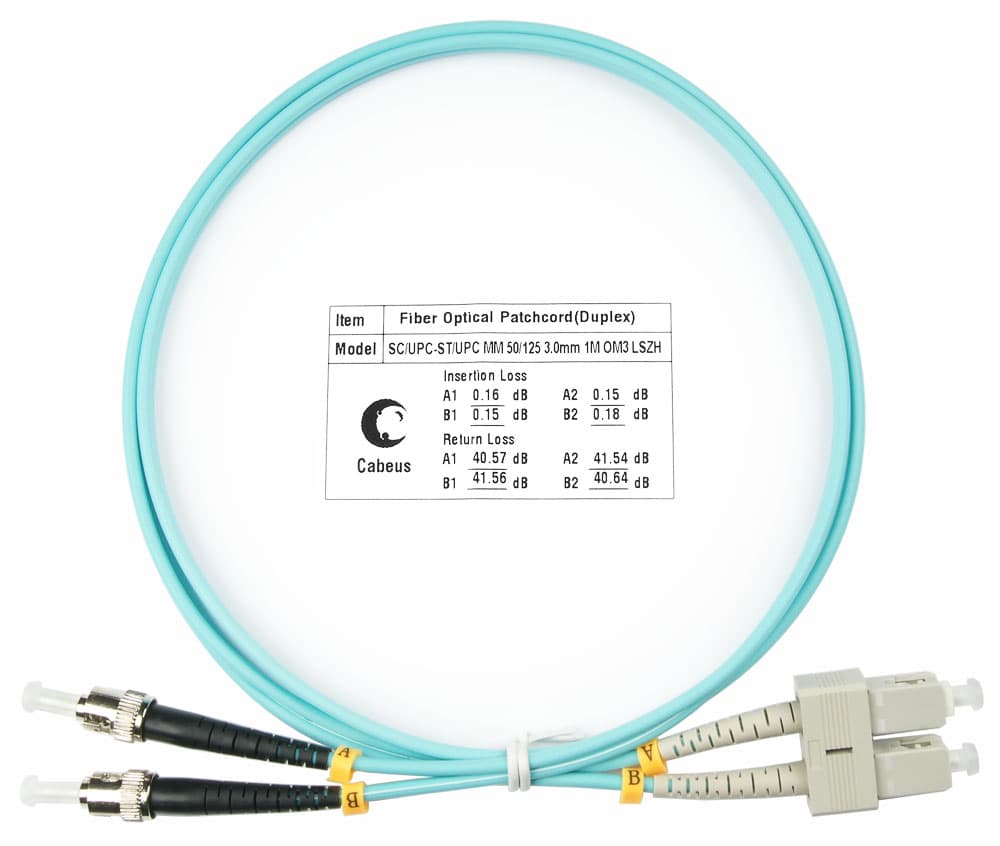 Патч-корд оптический duplex 1м SC-ST 50/125MM OM3 LSZH