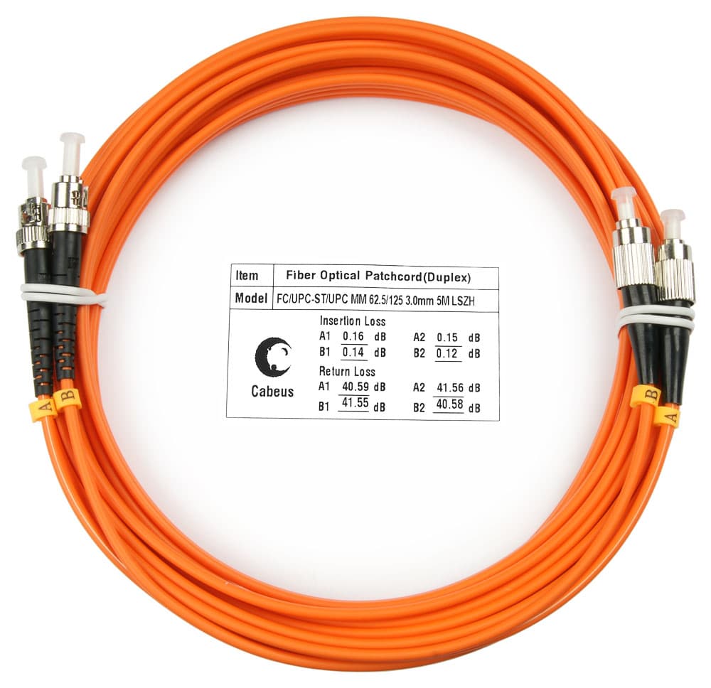 Патч-корд оптический duplex 10м FC-ST 62,5/125MM LSZH