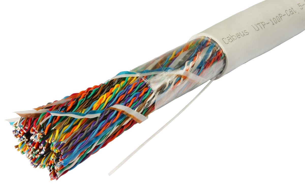 Витая пара U/UTP Cat 5 100 пар 24 AWG solid LSZH нг(А)-HF