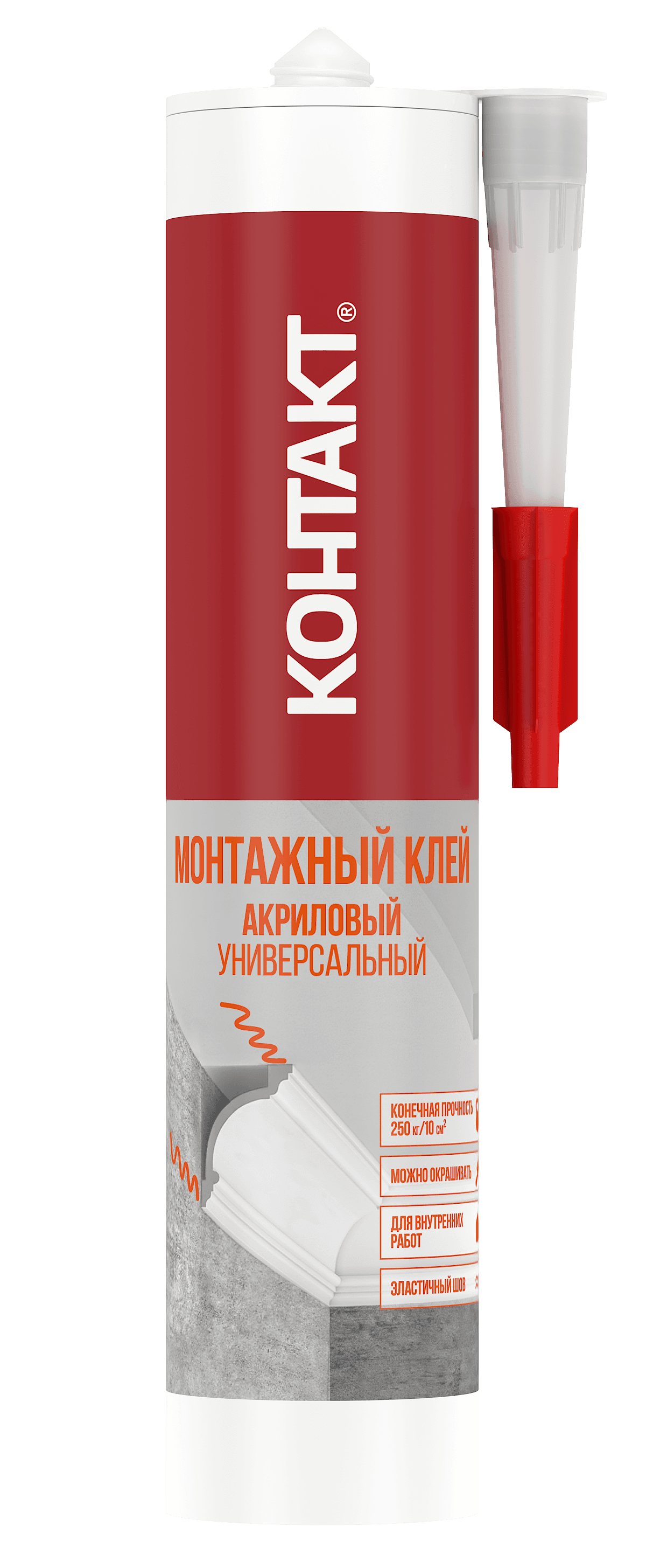 Монтажный клей акриловый универсальный белый 280 мл