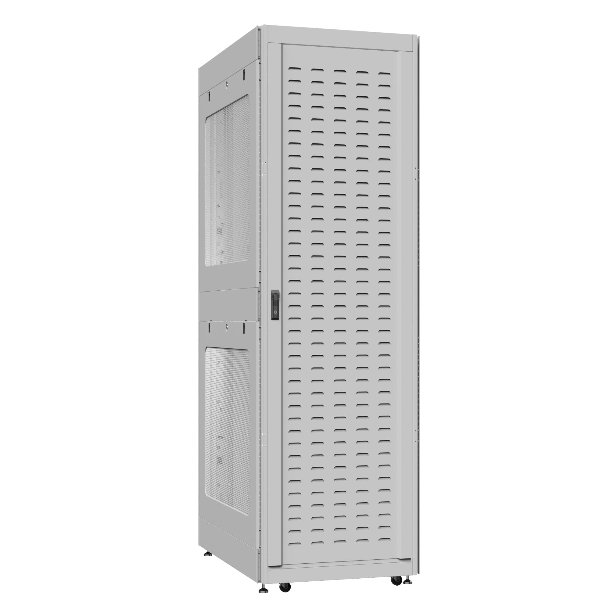 Шкаф серверный 52U 800х1000 передняя дверь: протект IP41. задняя дверь: двустворчатая перфорированная IP20. боковые панели: перфорированные. цвет: серый RAL7035 