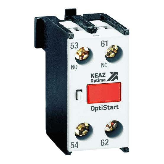 Блок контактный OptiStart K-FX-101111 фронтальный 1НО с опережением+1НЗ с запазданием для F-09..(A) F-150 и FR