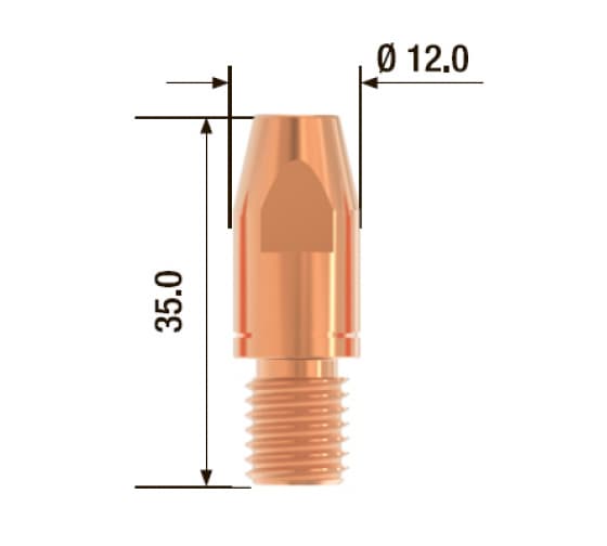 Наконечник контактный M10х35 мм CuCrZr D 1.0 мм (25 шт.)