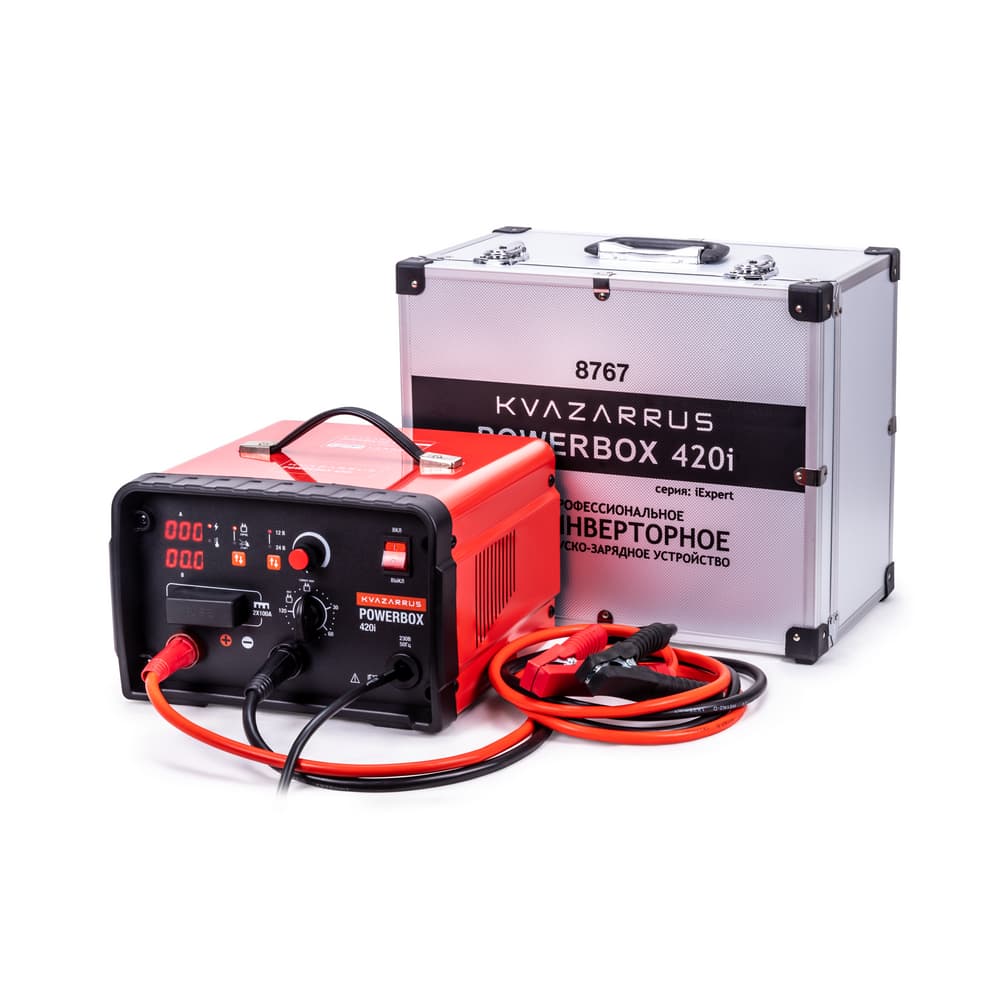 Инверторное пуско-зарядное устройство PowerBox 420i, таймер, алюминиевый кейс