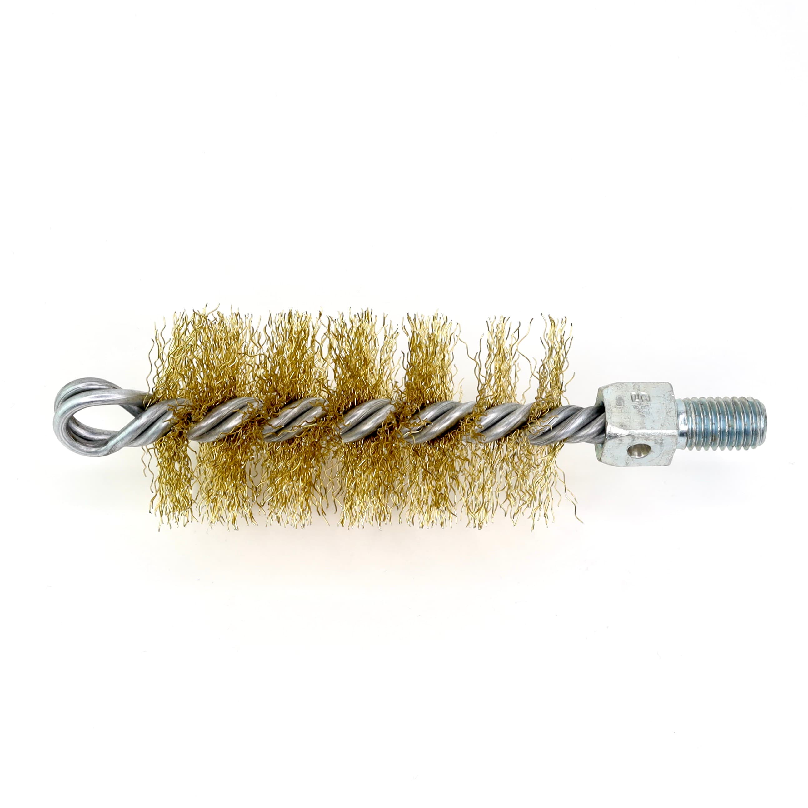 Щетка ерш д45x95x160 латунир-я сталь 0,30, посадка м12 резьба очистка котлов теплообменников дымоходов
