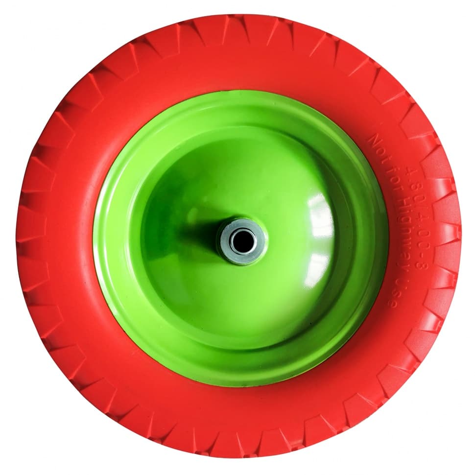 Колесо полиуретановое 4.80/4-8, длина оси 90мм, подшипник 12мм
