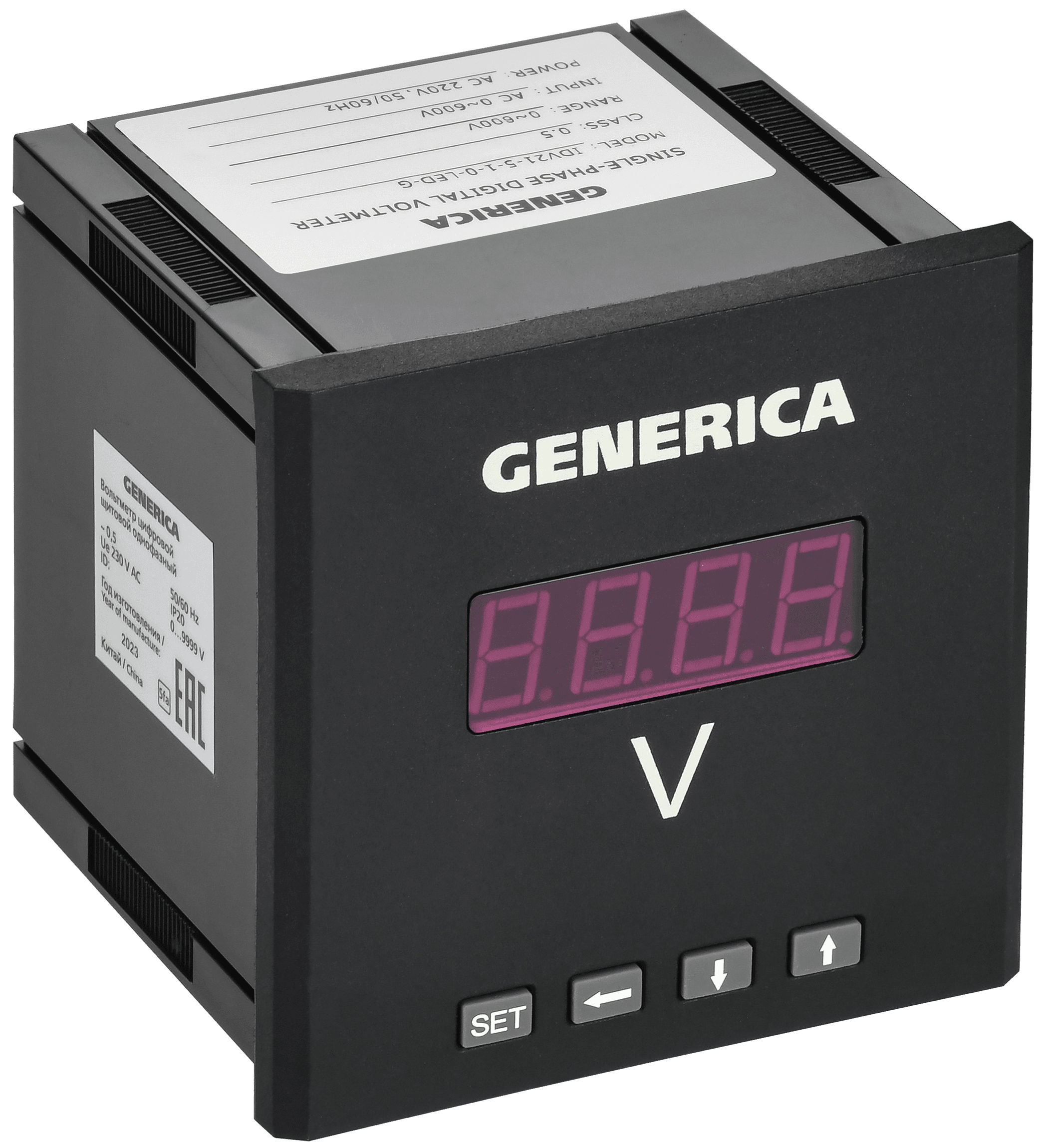 Вольтметр цифровой щитовой однофазный 96х96мм LED GENERICA