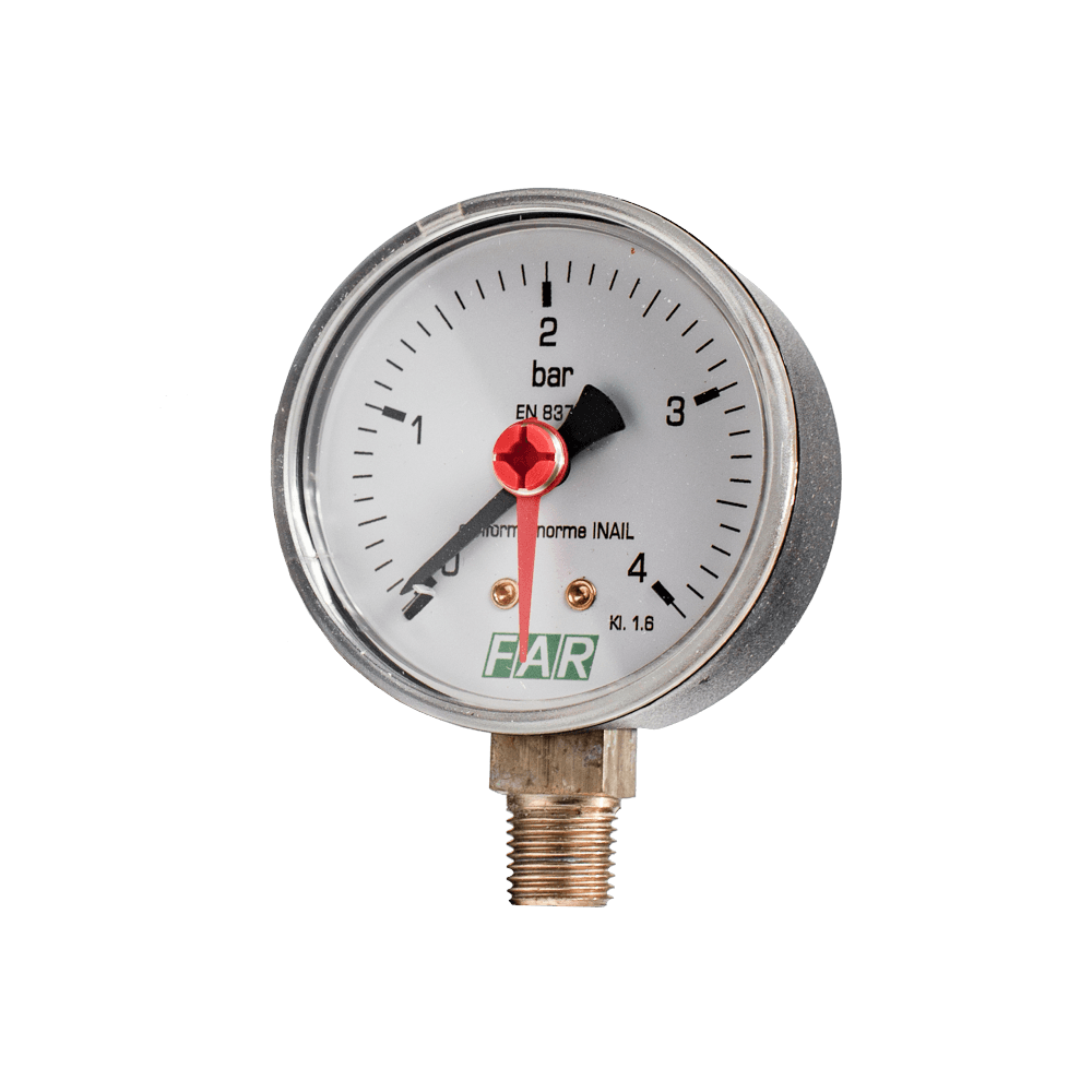 Манометр 1/4', радиальное соединение, 0-4 бар, -20...80°С, ф63 мм