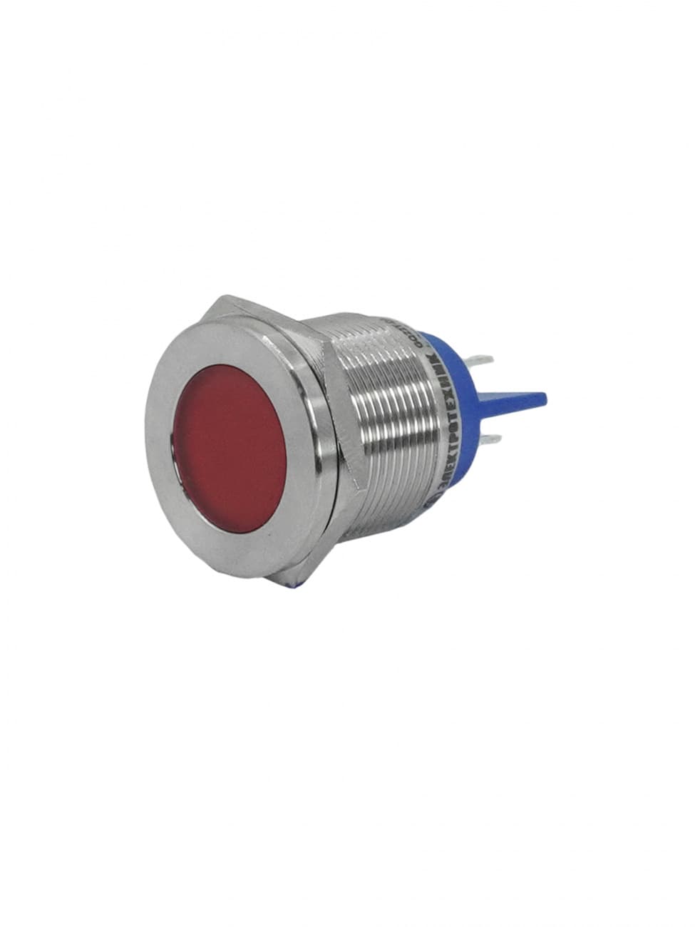 Индикаторная лампа GQ22T-D/L/R/220V/S, красная, металл. корпус, светодиодная матрица d=22мм, 220В AC/DC (ЭТ)