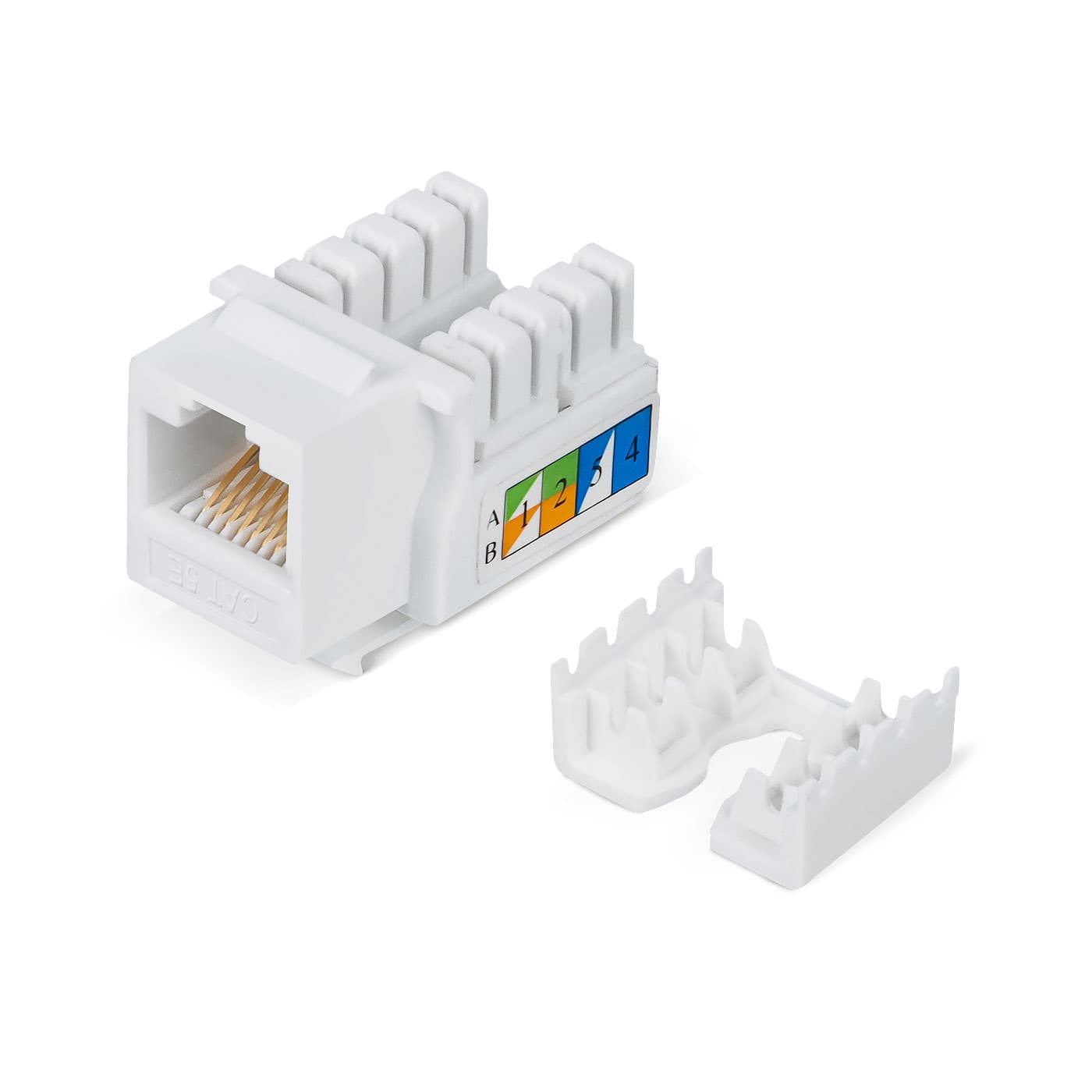 Вставка Keystone Jack RJ-45 90 градусов категория 5e неэкранированная заделка тип 110 цвет белый WRline