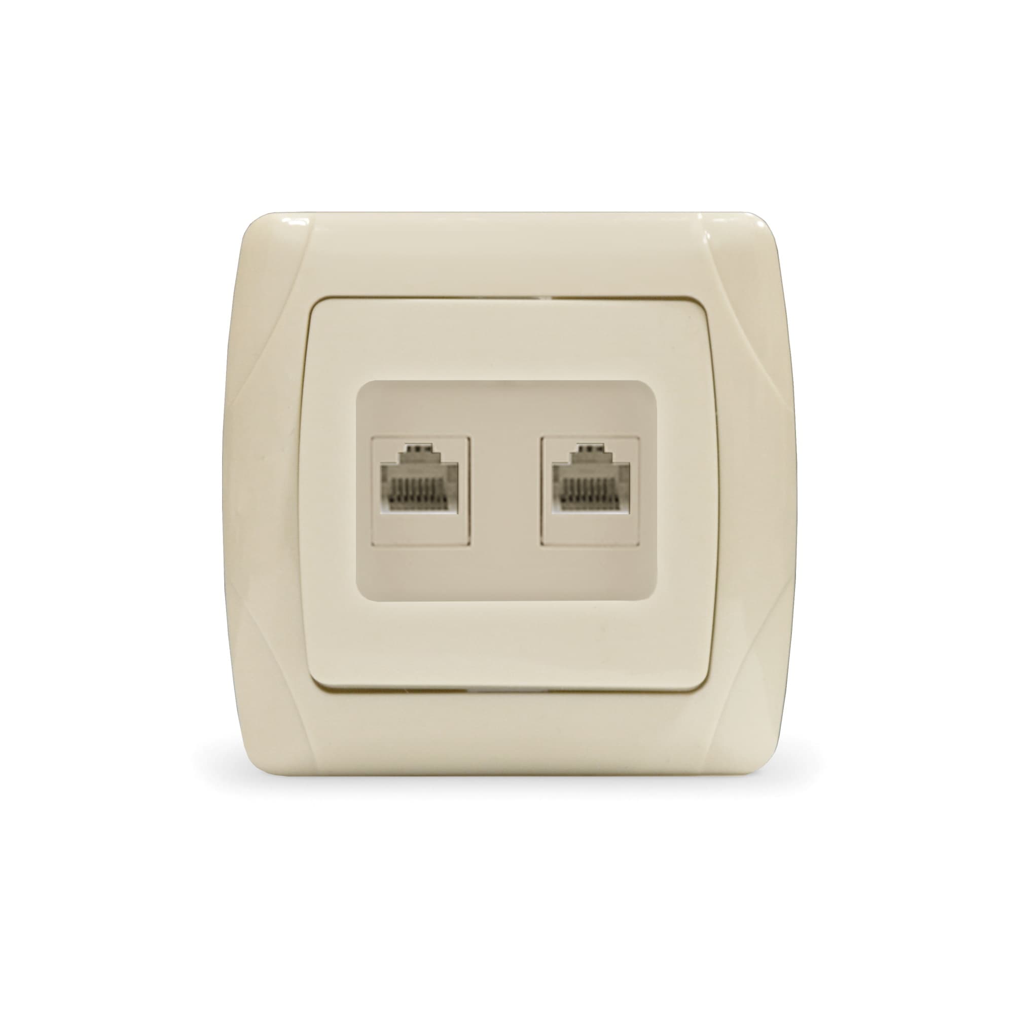 Маргарита розетка двухпортовая компьютерная  RJ45, сл.кость (ivory) (еврослот)