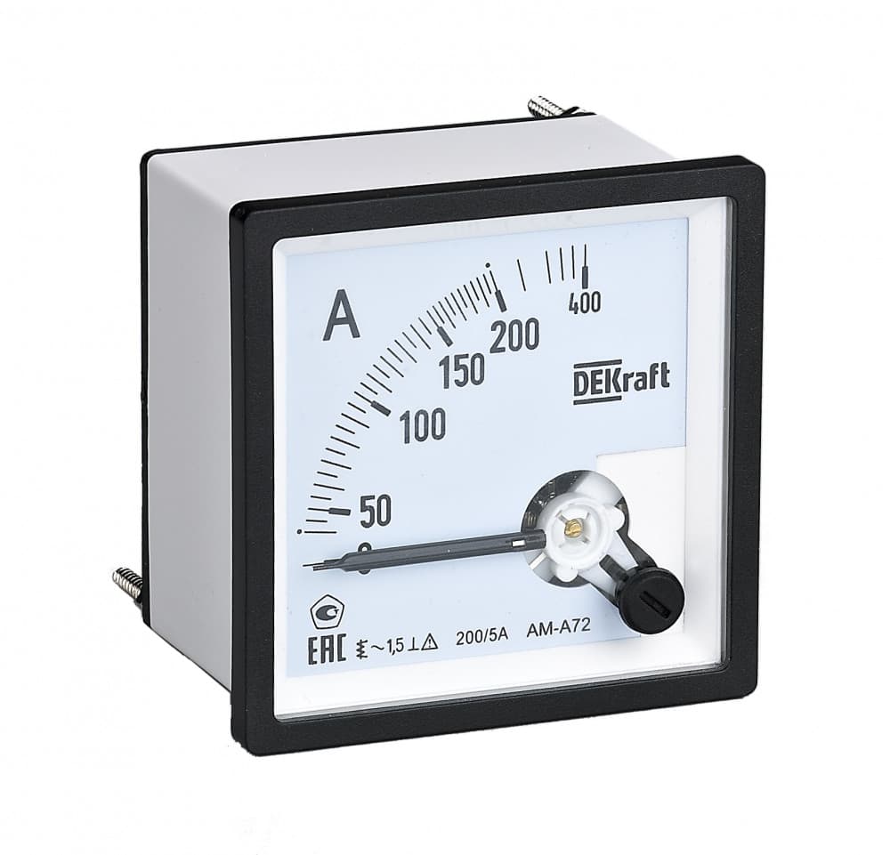 Амперметр аналоговый 200/5А AC 72х72мм КТ 1,5 трансформаторное подключение