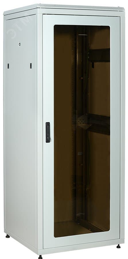 Шкаф сетевой 19' LINEA N 47U 800х800мм стеклянная передняя дверь задняя металлическая серый