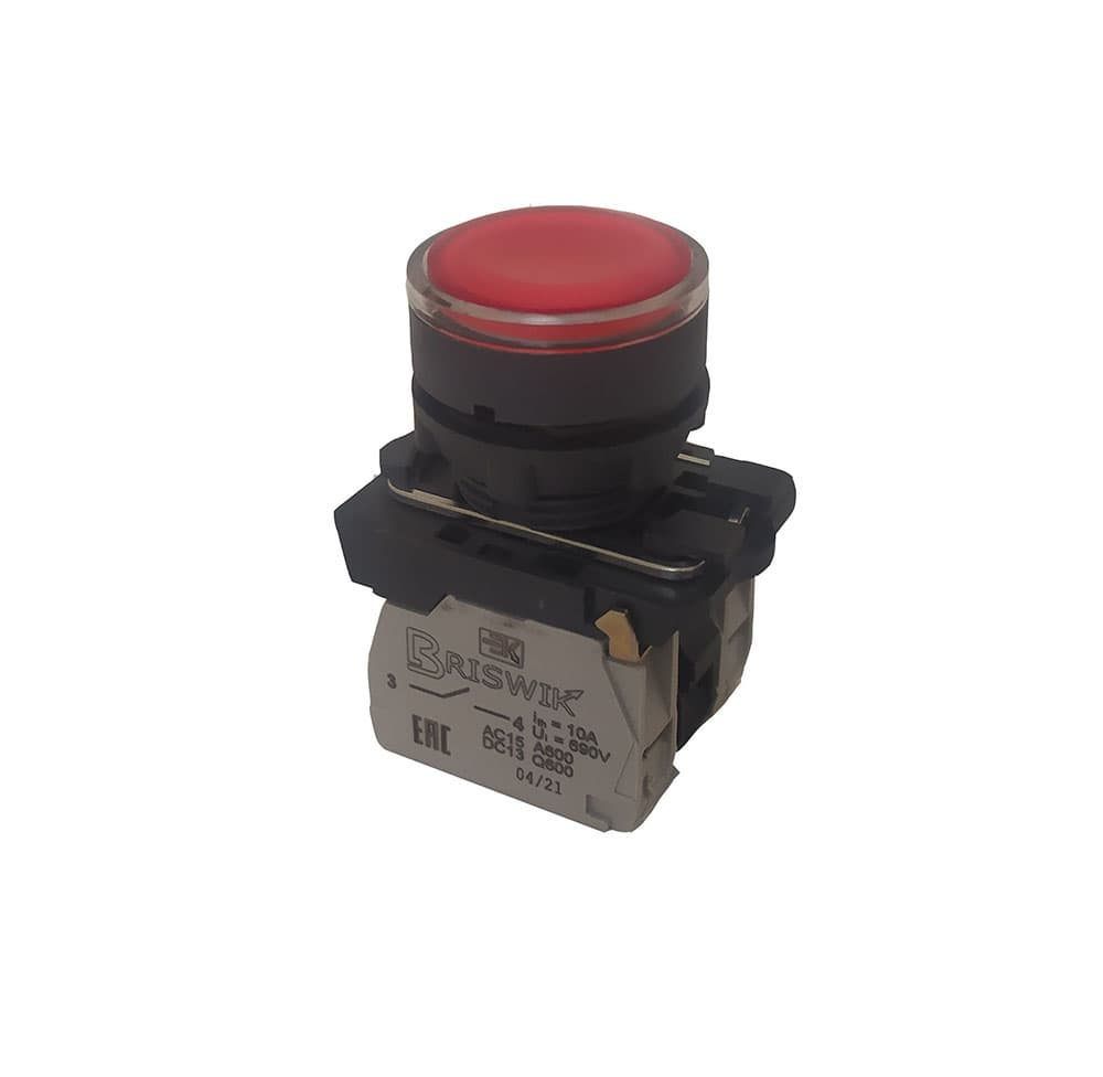 Выключатель КМЕ 4111м -Л 220В красный 1но+1нз Цилиндр IP40 с Инд aB-EB-0Ai-7221