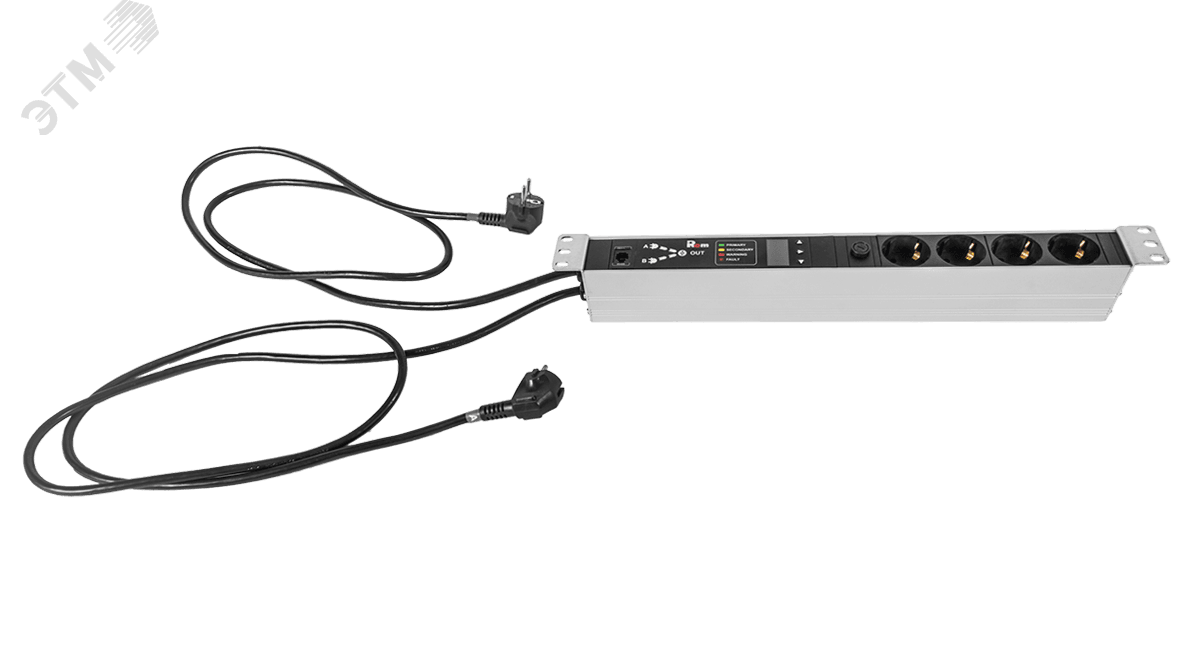 Блок розеток с АВР 1х16A 5C13 C19 подключение к контроллеру R-2MC по Modbus 2 шнура 1.8м