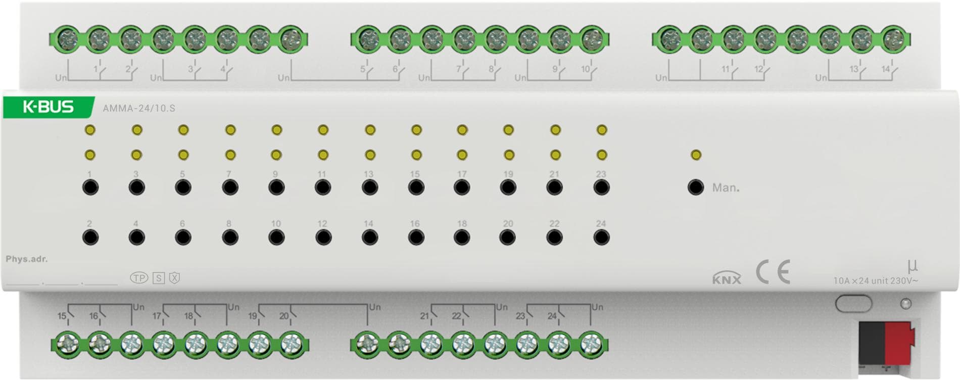 Актуатор KNX многофункциональный 24 канала 10 А KNX Secure