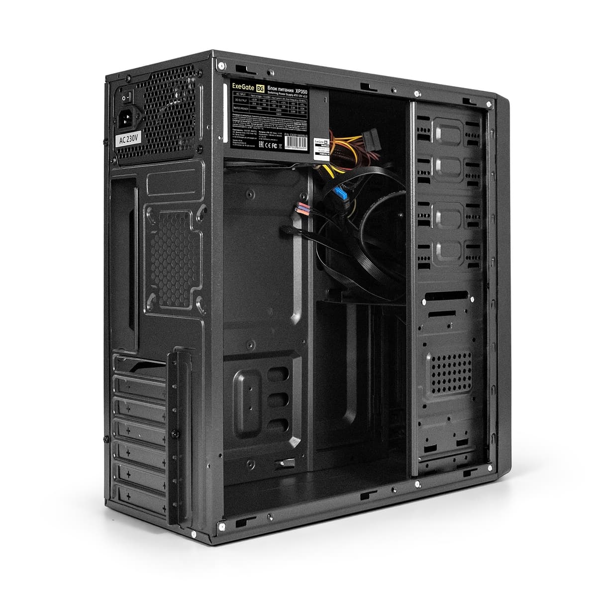 Корпус для ПК, Miditower, ATX, БП 350W, 2xUSB + 1xUSB 3.0, аудио, чёрный