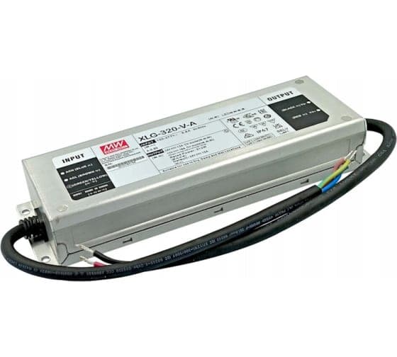 Драйвер AC-DC, 312, 216Вт, стабилизатор напряжения, IP67, вход 90…305В AC, 47…63Гц, ККМ, выход 13(13…18)А, 24(12…24)В, изоляция 3750В AC, в кожухе 246х77х39.5мм, -40…+85 град (корпус), встроенный потенциометр