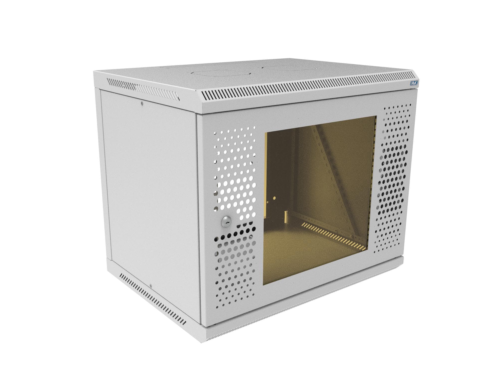 Шкаф телекоммуникационный настенный разборный 19` Basis 9U 600х450 дверь перфорация, стекло