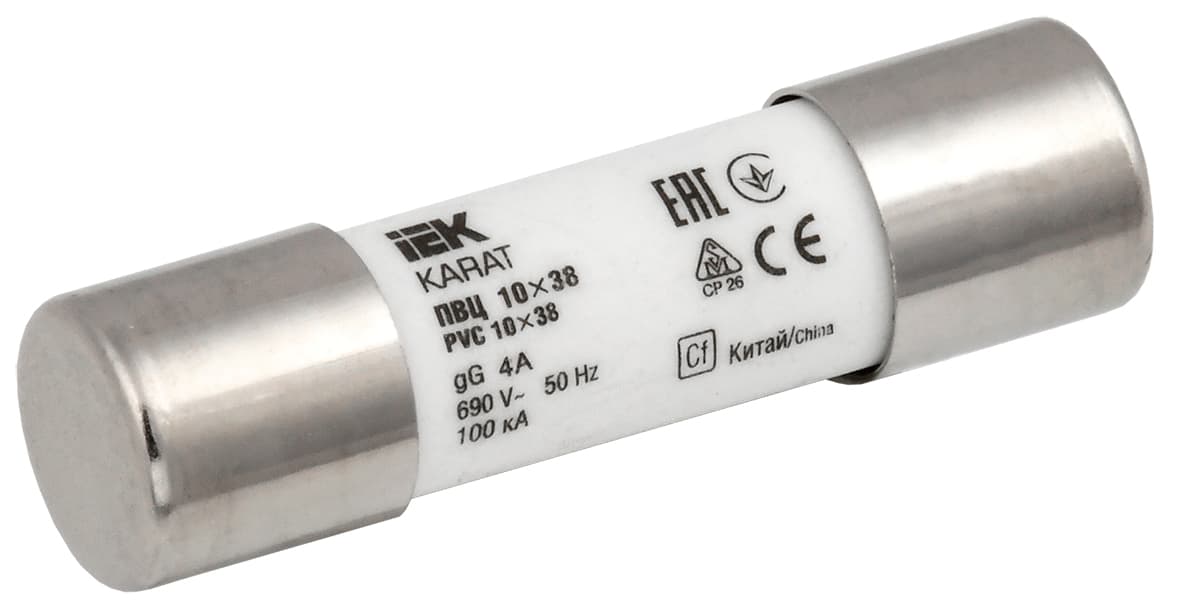 Плавкая вставка цилиндрическая ПВЦ 10х38 4А KARAT
