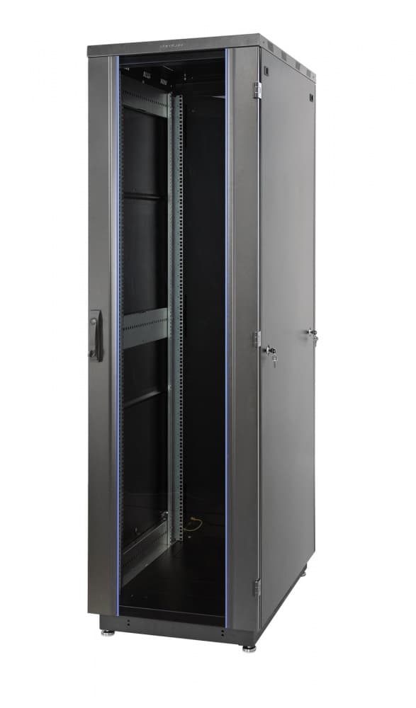 Шкаф Racknet S3000 22U 600 x 800, передняя дверь стеклянная одностворчатая, задняя дверь металлическая одностворчатая, черный