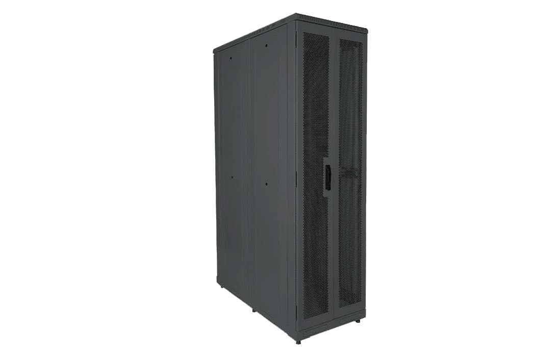 Шкаф телекоммуникационный напольный серверный черный 47U 800x1000 ШТ-НП-С-47U-800-1000-ПП-Ч передняя