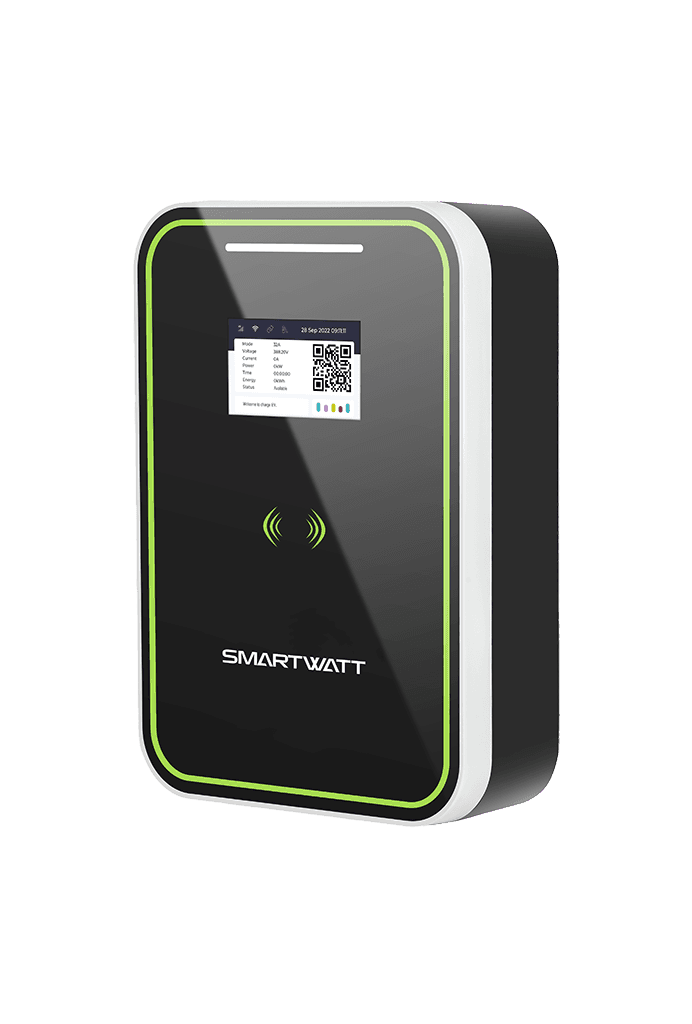 Зарядная станция для электромобиля SMARTWATT EVC, 22 кВт, коммерческая OCPP 1.6J, переменный ток, 3 фазы 380 В 32 А, кабель 5 метров TPU Type2, IP54