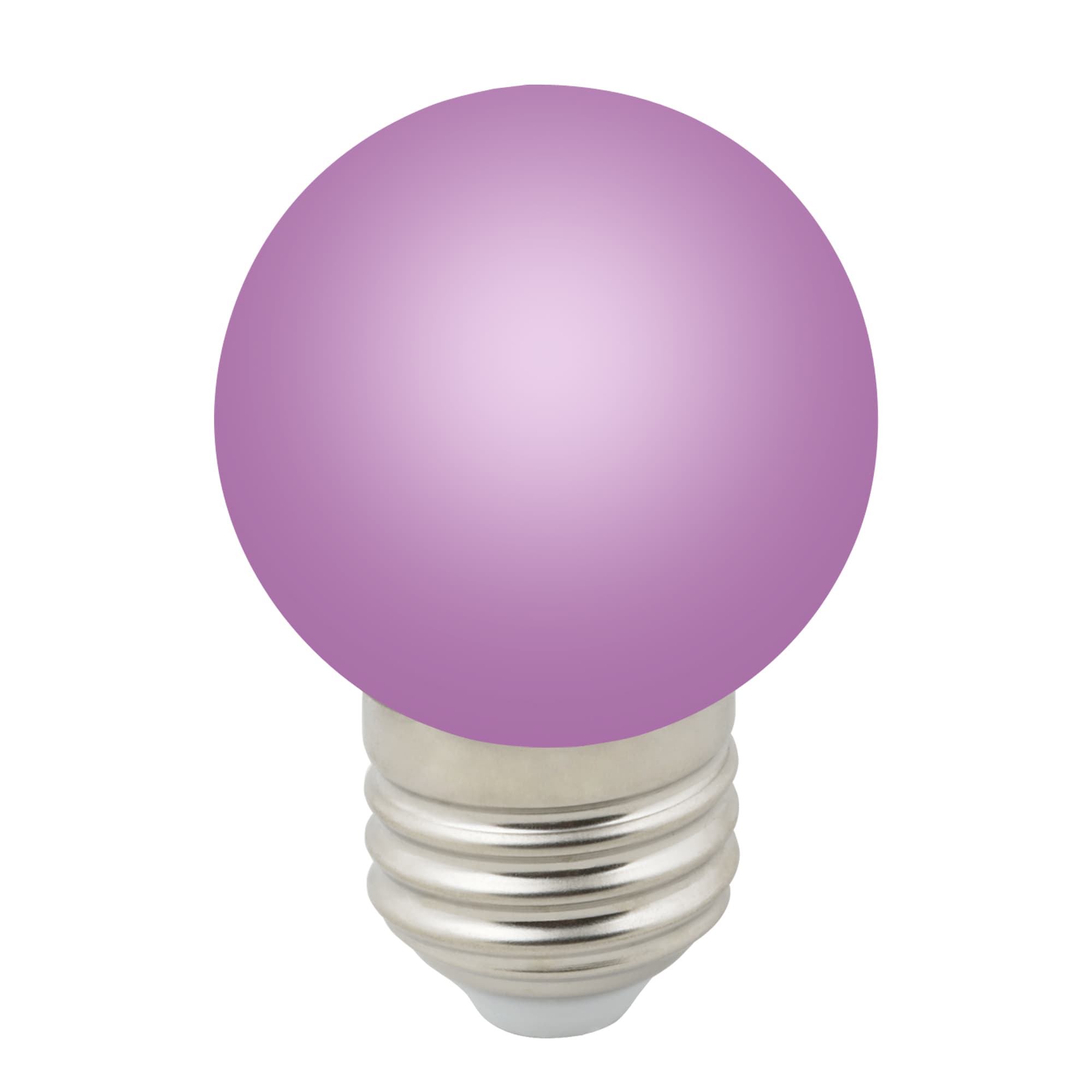 Лампа декоративная светодиодная LED-G45-1W/PURPLE/E27/FR/С Форма шар матовая Цвет фиолетовый Картон ТМ Volpe