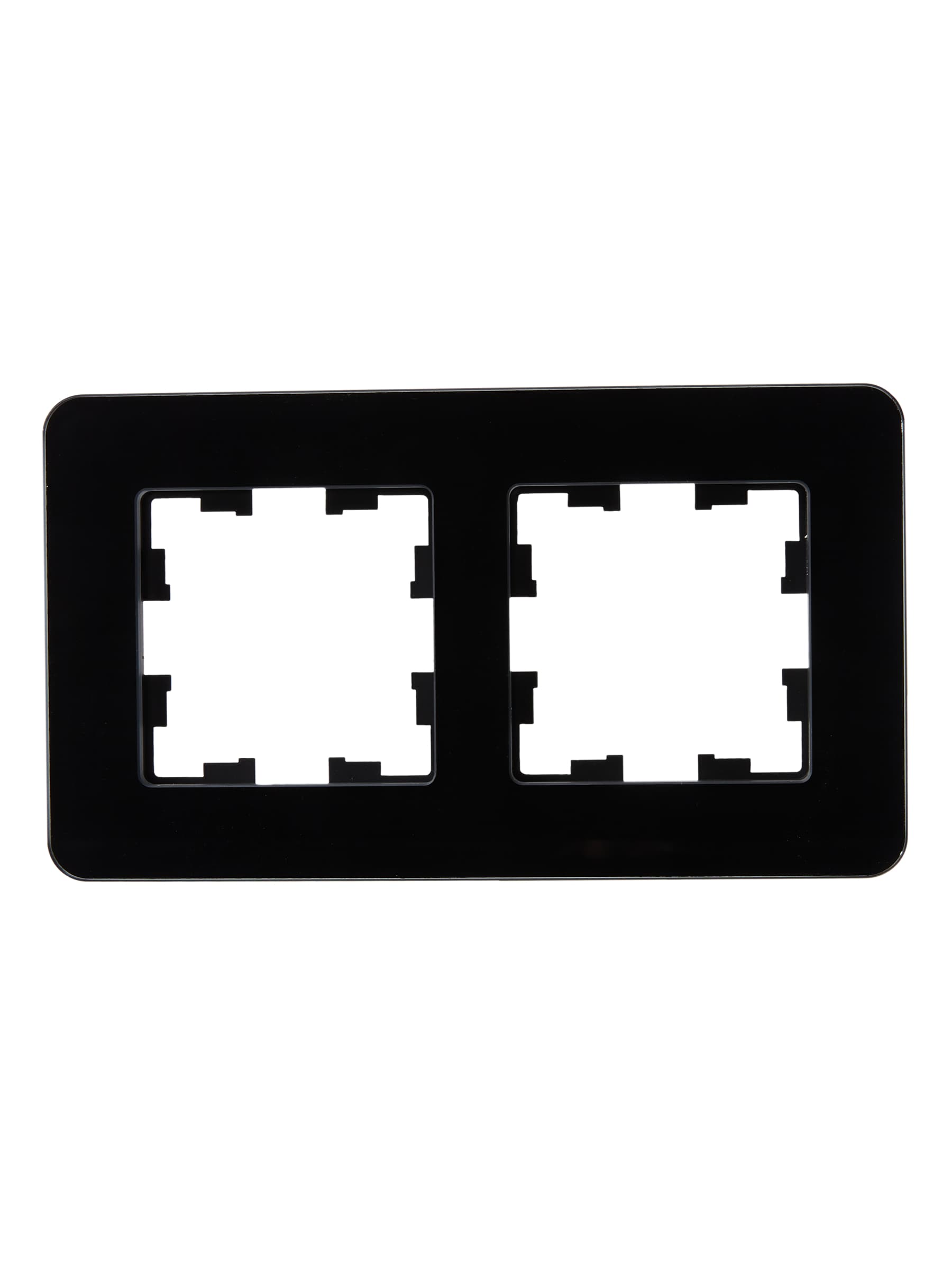 BRITE Рамка 2 поста РУ-2-2-Бр стекло черный RE IEK