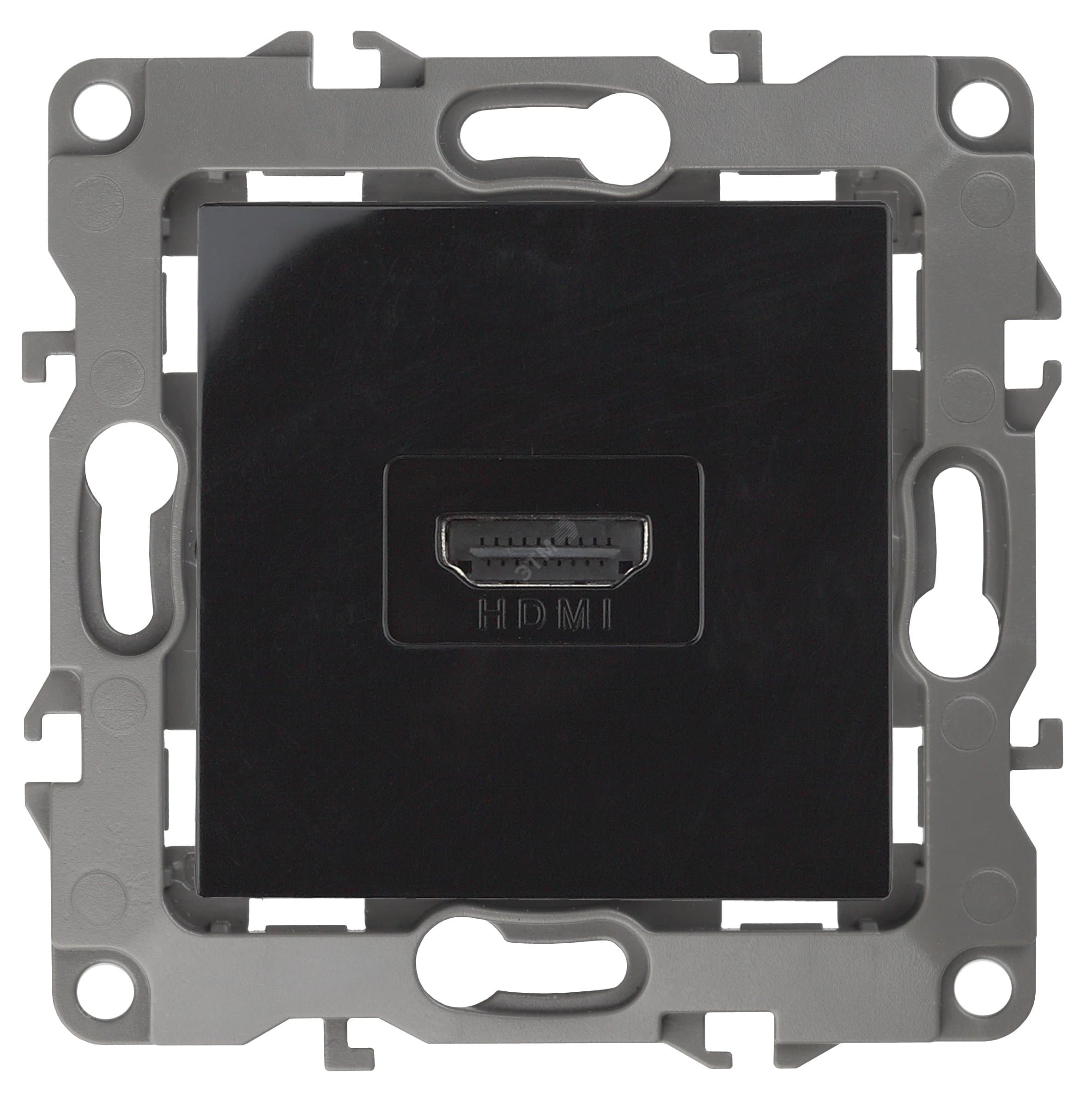 Розетка HDMI, Эра12, чёрный, 12-3114-06