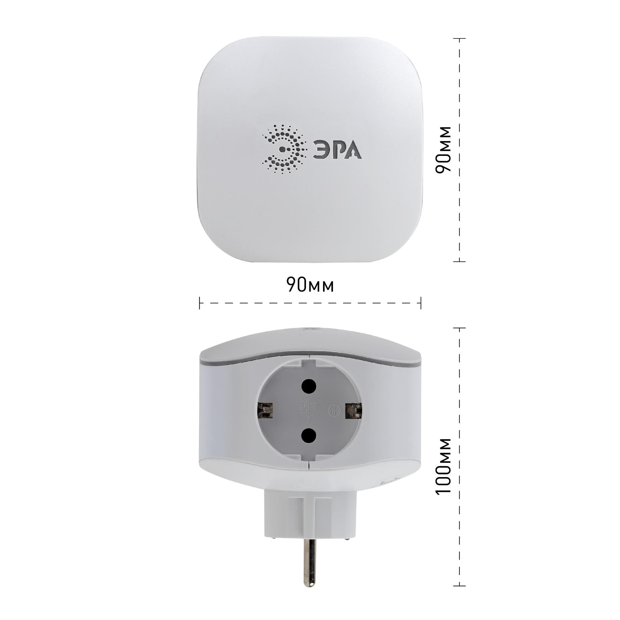 Тройник 3 гнезда 220V + 2xUSB 2000mA, c заземл, со шт белый 6/36/864 SP-3e-USB-2A