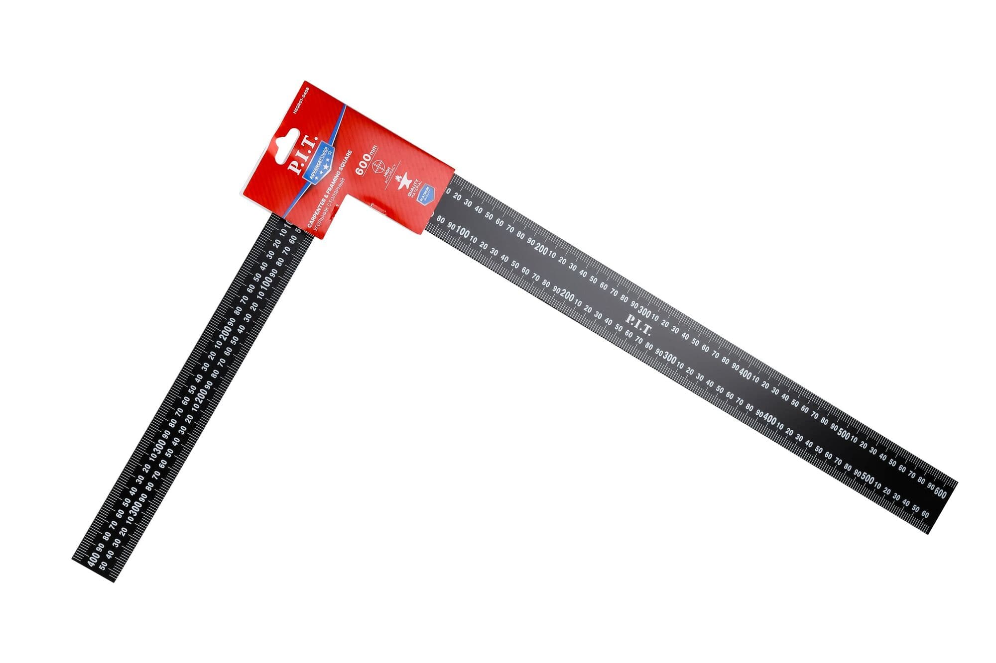 Угольник цельнометаллический P.I.T. ADVANCE HSQR01-0406 (40х60 см, 90°, двойная шкала в мм)
