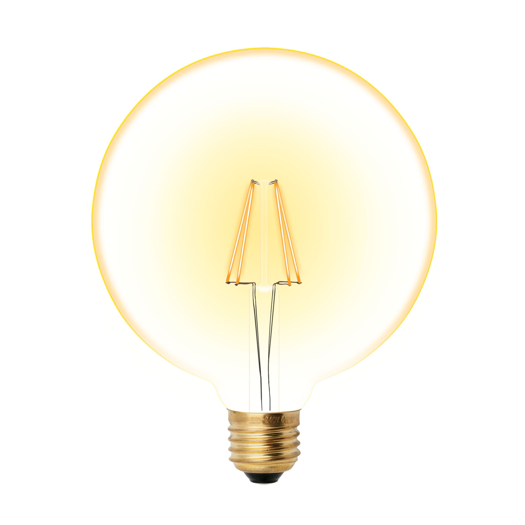 Лампа светодиодная декоративная LED 8вт 220-250В шар G125 680Лм Е27 2250К золотая колба Vintage