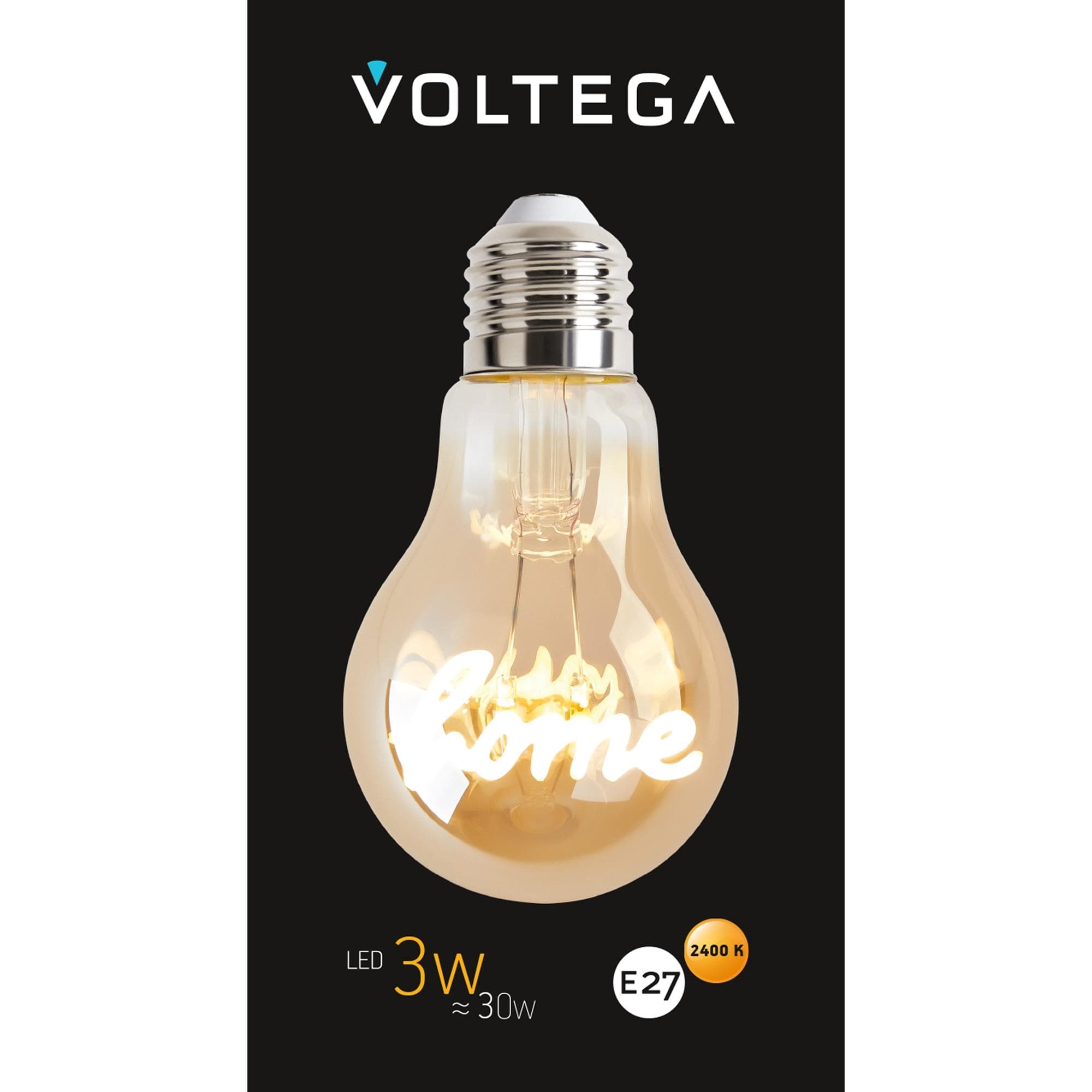 Лампочка филаментная цоколь E27 3W 2400К тип A60 HOME