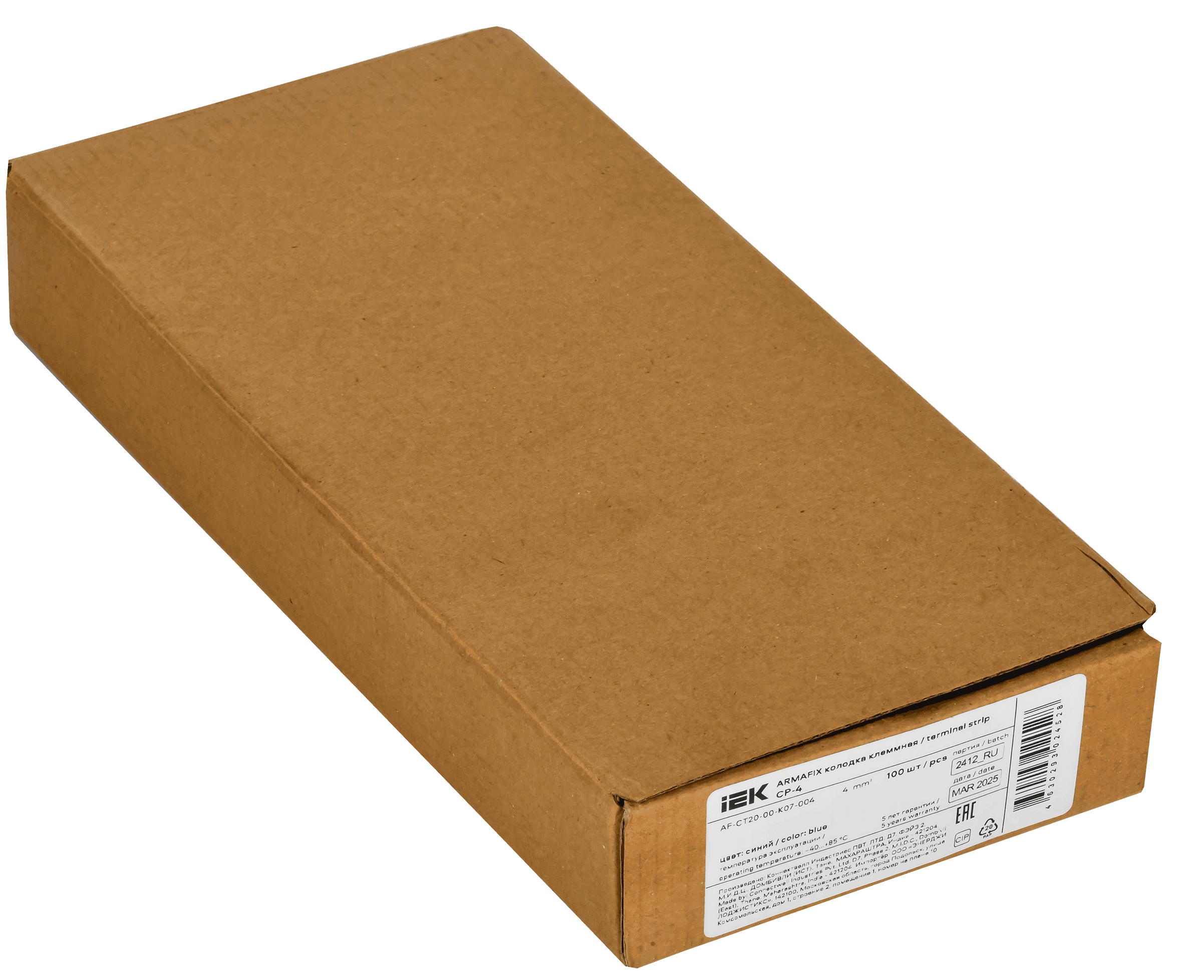 ARMAFIX Клемма пружинная CX4 BU 4мм2 проходная синяя IEK