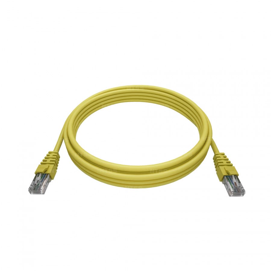Патч-корд 2хRJ458P8C, T568B UTP 5e кат литой 02 метра, LSZH, желтый