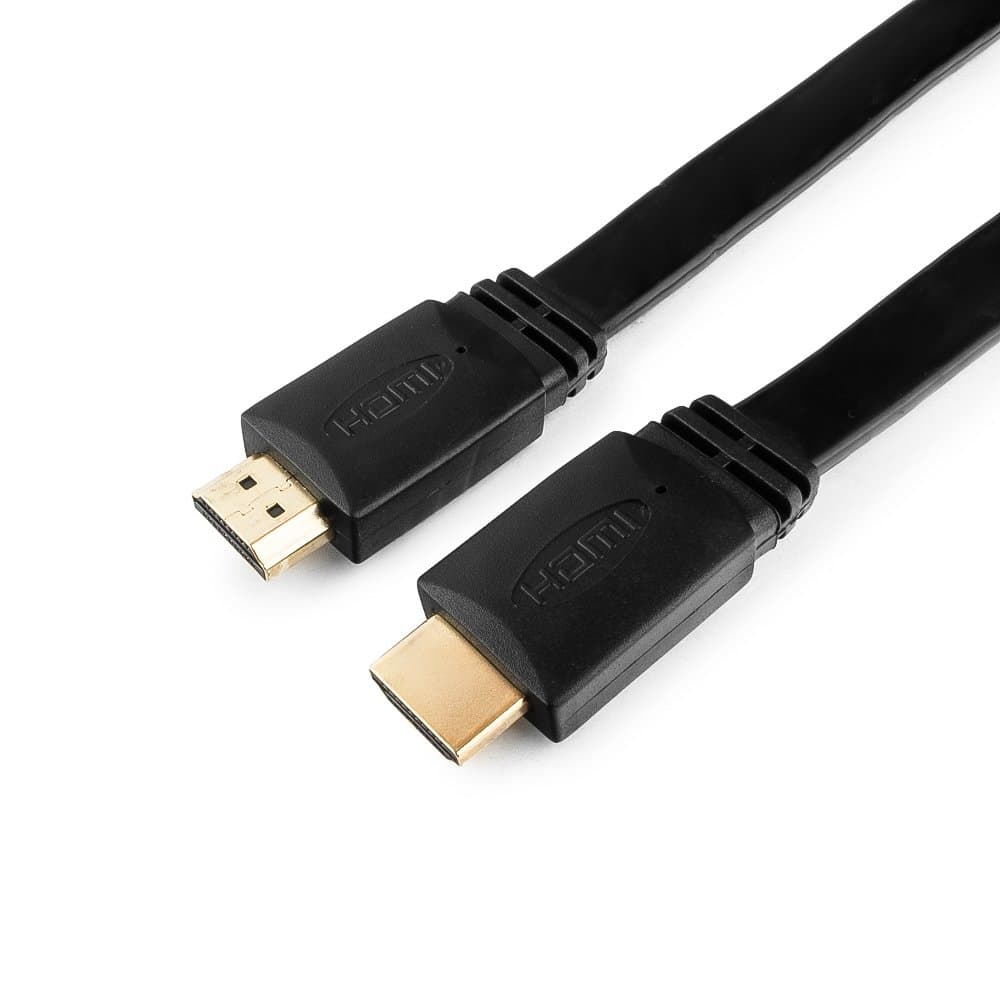 Кабель HDMI v2.0 19M на 19M, плоский, 3м., черный