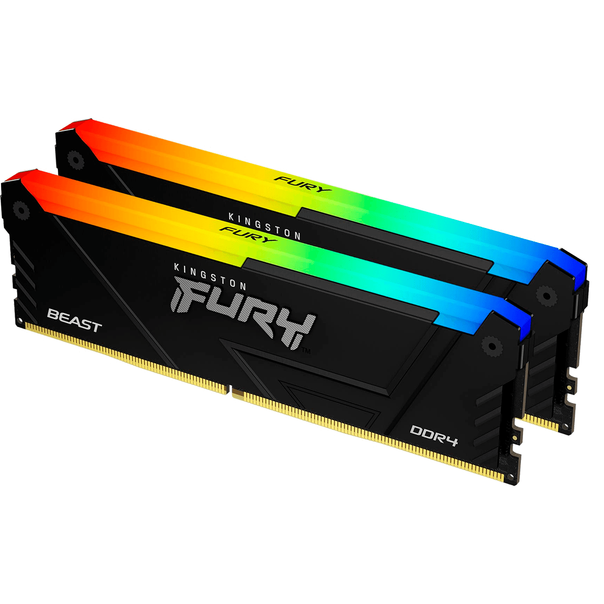 Модуль памяти FURY Beast RGB 64ГБ, DDR4, DIMM, 3600 МГц, 28800 Мб/с (комплект 2 модуля)
