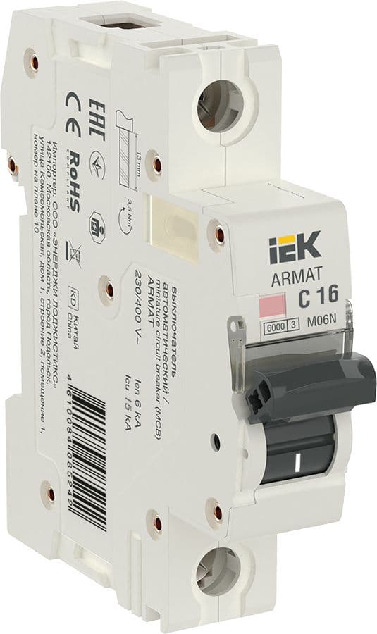 ARMAT Автоматический выключатель M06N 1P C 16А