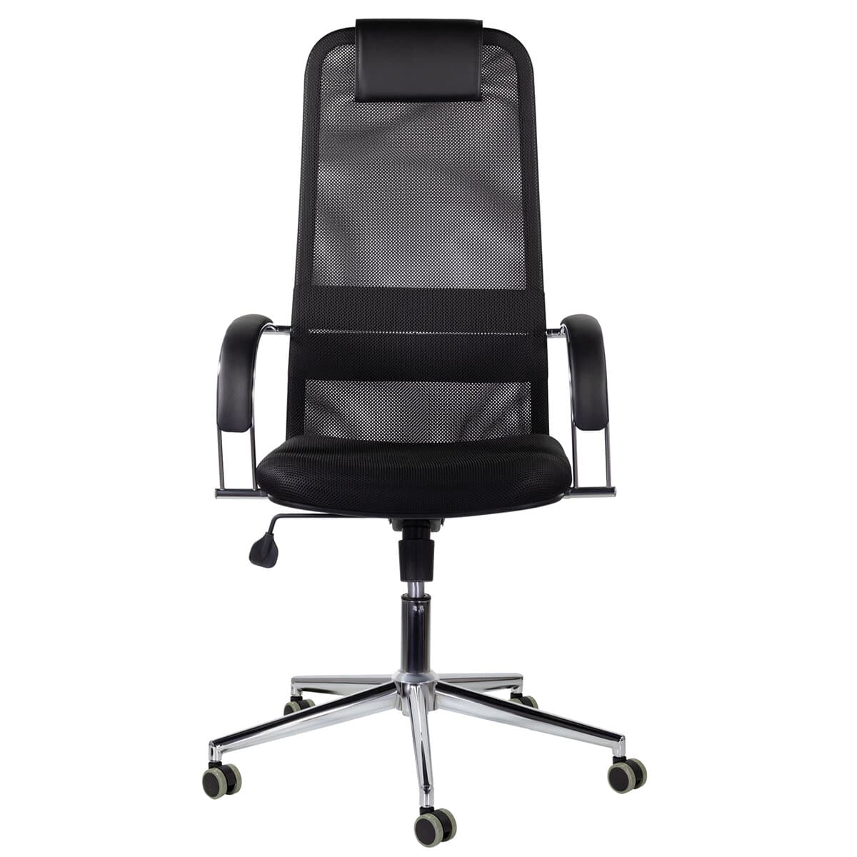 Кресло офисное BRABIX Pilot EX-610 CH premium, хром, ткань-сетка, черное, 532417