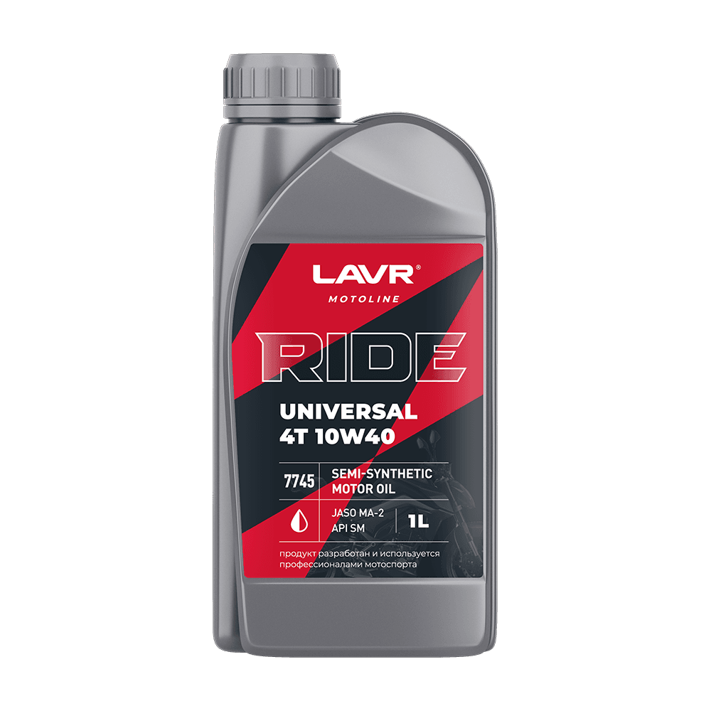 LAVR MOTO Моторное масло RIDE UNIVERSAL 4T 10W40 SM, 1 л